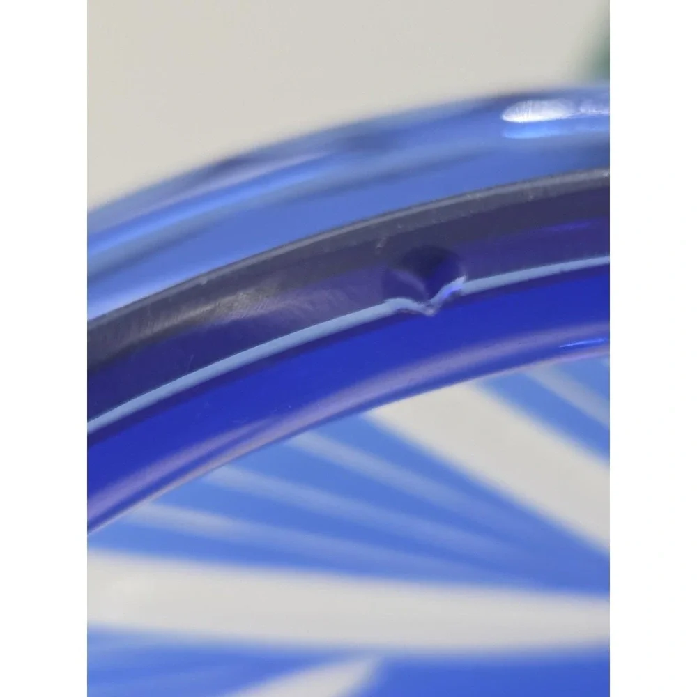 Bohemian Czech Cobalt Blue Cut to Clear Pinwheel Biscuit Cookie Jar Ice Bucket